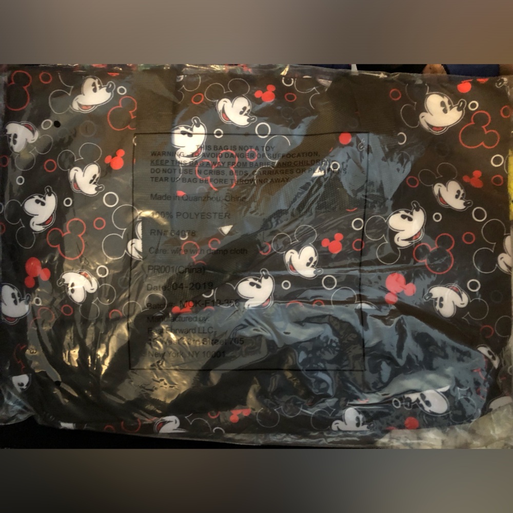 Disney Mickey Mouse Large Shopping Tote  Beach Bag Shoulder Bag New In Plastic